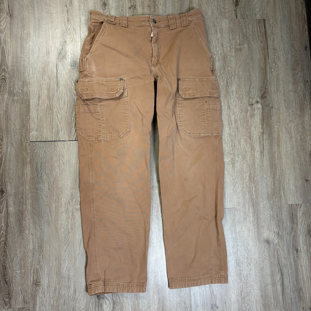 Duluth Flex Fire Hose Mens Cargo Canvas Pants 35x32 (35x30) Brown Work